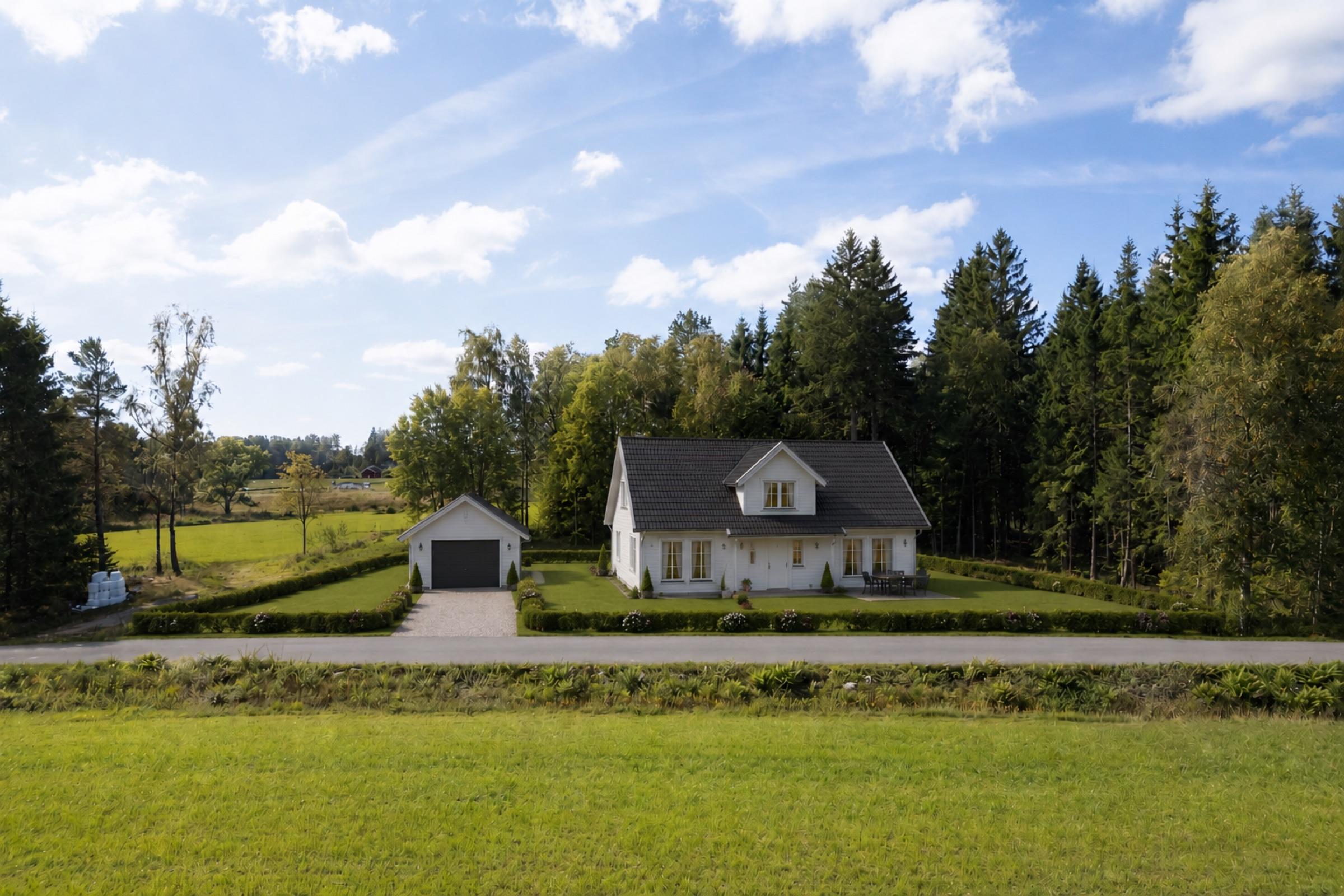 Visualisering: ett möjligt nytt hus på tomten Bäckabo 19